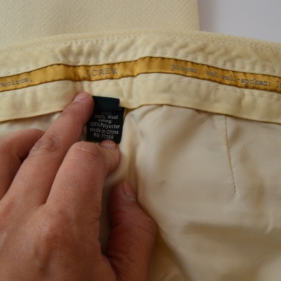 J. Crew City Fit Cream Wool Pants - Picture 6 of 7